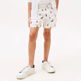 Tommy Hilfiger Print Linen Çocuk Beyaz Deniz Şortu