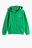 Erkek Çocuk Tommy Flag Fermuarlı Kapüşonlu Sweatshirt - Yeşil | 6 Yaş