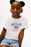 Kız Çocuk Th Hilfiger Sequin Pullu Bayrak T-Shirt - Beyaz | 6 Yaş