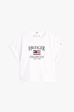 Kız Çocuk Th Hilfiger Sequin Pullu Bayrak T-Shirt - Beyaz | 7 Yaş