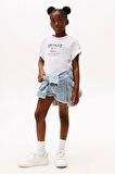 Kız Çocuk Th Hilfiger Sequin Pullu Bayrak T-Shirt - Beyaz | 8 Yaş