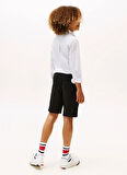 Tommy Hilfiger Lastikli Bel Regular Fit Siyah Erkek Çocuk Şort KB0KB09481BDS