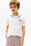 Erkek Çocuk Th Bayrak Logo Polo T-Shirt - Beyaz | 8 Yaş