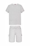 Erkek Çocuk T-Shirt Ve Cargo Şort Set - Gri | 7 Yaş