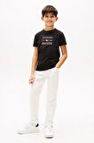 Erkek Çocuk Tommy Flag Hilfiger T-Shirt - Siyah | 8 Yaş
