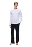Tommy Hilfiger Erkek Beyaz Pijama Takım UM0UM03168