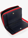 Tommy Hilfiger Kadın Kırmızı  TH Monogram Fermuarlı Cüzdan