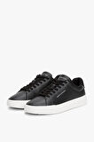 Erkek Pebble Grain Court Sneaker - Siyah | 40