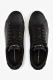 Erkek Pebble Grain Court Sneaker - Siyah | 40