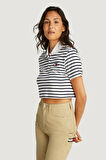 Tommy Hilfiger Kadın  Logolu  Crop T-Shirt