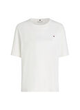 Tommy Hilfiger Bisiklet Yaka Beyaz Kadın T-Shirt WW0WW46158YBL