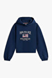 Kız Çocuk Th Sequin Bayrak Kapüşonlu Sweatshirt - Lacivert | 14 Yaş