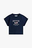Kız Çocuk Th Hilfiger Sequin Pullu Bayrak T-Shirt - Lacivert | 8 Yaş