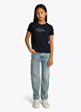 Tommy Hilfiger Baskılı Lacivert Kız Çocuk T-Shirt KG0KG08524C1G