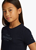 Tommy Hilfiger Baskılı Lacivert Kız Çocuk T-Shirt KG0KG08524C1G