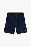 Erkek Çocuk Th Grafik Logo Sweat Şort - Lacivert | 6 Yaş