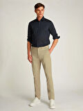 Calvin Klein İnce Streç Twill Haki Chino Pantolon