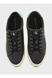 Kadın Yüksek Rahat Taban Deri Siyah Sneaker YW0YW01669-0GX