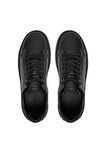 Erkek Ck Rahat Düz Taban Deri Sneaker Ayakkabı - Siyah | 40
