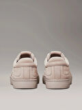 Calvin Klein Jeans Erkek Beyaz CK Logolu Bej Deri Sneaker