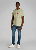 Calvin Klein Jeans Yeşil Erkek T-Shirt 00040EM286LRT SS HERO MONOGRAM TEE