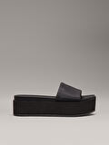 CALVIN KLEIN FLATFORM SANDAL SLIDE IN NYLON Terlik