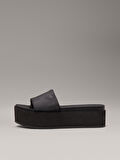 CALVIN KLEIN FLATFORM SANDAL SLIDE IN NYLON Terlik
