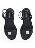 Calvin Klein Deri Siyah Kadın Sandalet HW0HW02367