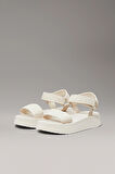 Kadın Ck Canvas Platform Sandalet - Ekru | 38