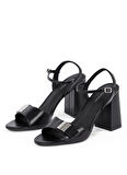 Calvin Klein Deri Siyah Kadın Topuklu Sandalet HW0HW02485