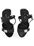 Calvin Klein Deri Siyah Kadın Topuklu Sandalet HW0HW02485