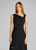 Calvin Klein Kare Yaka Düz Siyah Midi Kadın Elbise K20K207895BEH