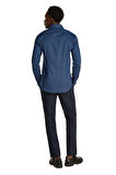 Erkek Ck Non Iron Structure Slim Gömlek - Lacivert | 39
