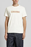 Erkek Calvin Klein Label T-Shirt - Krem | M