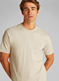 Calvin Klein Jeans Krem Erkek T-Shirt J30J327494PDV CK APPLIQUE TEE