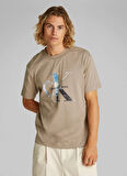 Calvin Klein Jeans Bej Erkek T-Shirt J30J327483PAH PHOTO MONOGRAM TEE