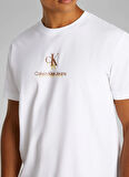 Calvin Klein Jeans Beyaz Erkek T-Shirt J30J327469YAF SHADOW LOGO TEE