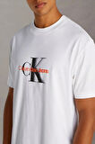 Calvin Klein Jeans Erkek Siyah CK Monogram Beyaz T-shirt