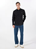 Calvin Klein Jeans Siyah Erkek Gömlek J30J327585BEH WOVEN LABEL COTTON T