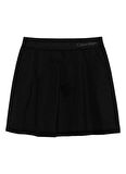 Calvin Klein Lastikli Bel Regular Fit Siyah Düz Mini Kız Çocuk Etek IG0IG02895BEH