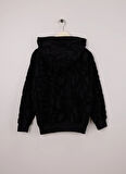 Calvin Klein Desenli Erkek Çocuk Siyah Sweatshırt IB0IB02461BEH