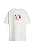 Calvin Klein Baskılı Ekru Erkek Çocuk T-Shirt IB0IB02445YAS