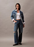 Calvin Klein Jeans Straplez Yaka Düz Beyaz Kadın T-Shirt J20J225310YAA