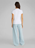 Calvin Klein Bisiklet Yaka Düz Beyaz Kadın T-Shirt K20K208294YAA