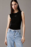 Kadın Ck Placed Tank Top - Siyah | L