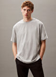 Calvin Klein LVGMS5K177P74-PW - Gri Yuvarlak Yaka Normal Düz Erkek T-Shirt