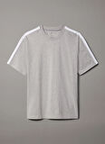 Calvin Klein LVGMS5K177P74-PW - Gri Yuvarlak Yaka Normal Düz Erkek T-Shirt