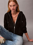 Calvin Klein Jeans Kapüşon Yaka Düz Siyah Kadın Sweatshırt LV047B237GUB1