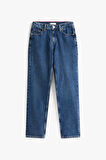 Kadın Klasik Düz Paça Jean Pantolon - Mavi | 30/28