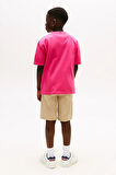 Erkek Çocuk Rahat Kesim Göğsü Tonal Armalı T-Shirt - Fuşya | 10 Yaş
